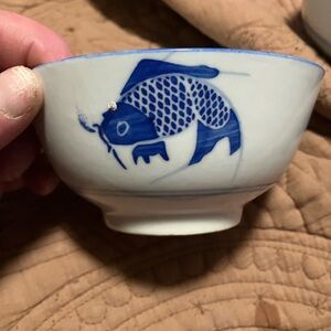 A Set of Vintage White Porcelain Rice Bowls